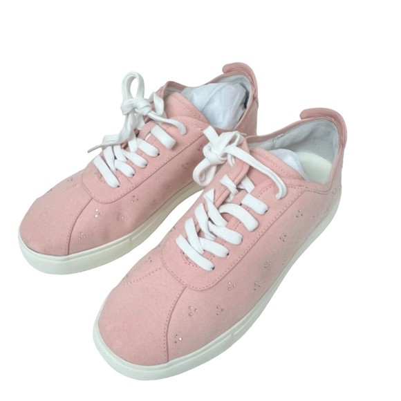 Isaac Mizrahi Sneakers ~ 8M Faux Suede Lace Up Crystal Pink Shoes Fashion NEW - Picture 3 of 8